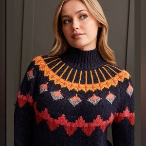 TRIBAL ‘Intarsia’ mock neck sweater